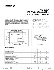 PTB20081 datasheet pdf Ericsson Microelectronics