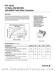PTF10193 datasheet pdf Ericsson Microelectronics