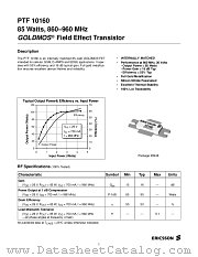 PTF10160 datasheet pdf Ericsson Microelectronics