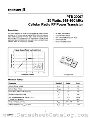 PTB20007 datasheet pdf Ericsson Microelectronics