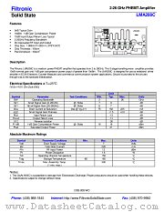LMA208C datasheet pdf Filtronic