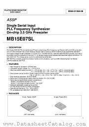 MB15E07SL datasheet pdf Fujitsu Microelectronics