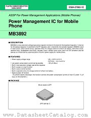 MB3892 datasheet pdf Fujitsu Microelectronics