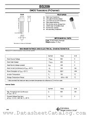 BS209 datasheet pdf General Semiconductor
