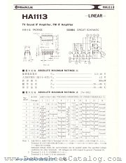 HA1113 datasheet pdf Hitachi Semiconductor