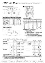 HD74LS78A datasheet pdf Hitachi Semiconductor