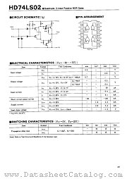 HD74LS02 datasheet pdf Hitachi Semiconductor