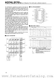 HD74LS170 datasheet pdf Hitachi Semiconductor