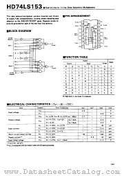 HD74LS153 datasheet pdf Hitachi Semiconductor