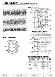 HD74LS160A datasheet pdf Hitachi Semiconductor