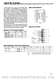HD74LS249 datasheet pdf Hitachi Semiconductor