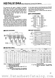 HD74LS194A datasheet pdf Hitachi Semiconductor