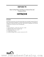 HD74HC78 datasheet pdf Hitachi Semiconductor