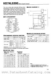 HD74LS390 datasheet pdf Hitachi Semiconductor