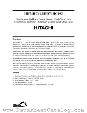HD74HC193 datasheet pdf Hitachi Semiconductor