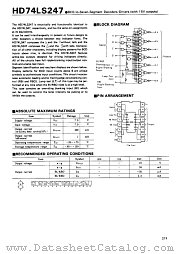 HD74LS247 datasheet pdf Hitachi Semiconductor