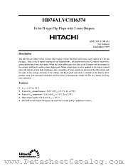 HD74ALVCH16374 datasheet pdf Hitachi Semiconductor