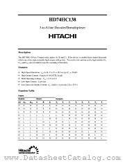 HD74HC138 datasheet pdf Hitachi Semiconductor