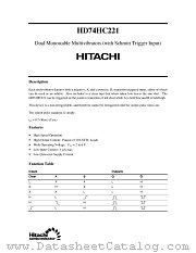 HD74HC221 datasheet pdf Hitachi Semiconductor