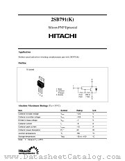2SB791K datasheet pdf Hitachi Semiconductor