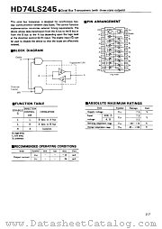 HD74LS245 datasheet pdf Hitachi Semiconductor