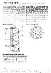 HD74LS193 datasheet pdf Hitachi Semiconductor