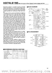 HD74LS190 datasheet pdf Hitachi Semiconductor