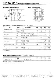 HD74LS13 datasheet pdf Hitachi Semiconductor