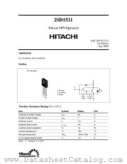 2SD1521 datasheet pdf Hitachi Semiconductor