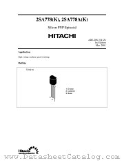 2SA778A(K) datasheet pdf Hitachi Semiconductor
