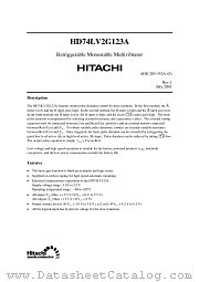 HD74LV2G123A datasheet pdf Hitachi Semiconductor