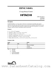 HD74LV4040A datasheet pdf Hitachi Semiconductor