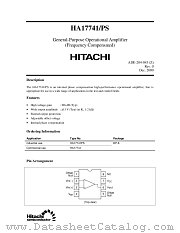 HA17741PS datasheet pdf Hitachi Semiconductor