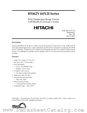 HM62V16512LBPI/LBPI-XXSL datasheet pdf Hitachi Semiconductor