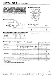 HD74LS77 datasheet pdf Hitachi Semiconductor