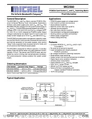 MIC2560 datasheet pdf Micrel Semiconductor