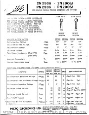 PN2906A datasheet pdf Micro Electronics