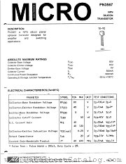 PN3567 datasheet pdf Micro Electronics