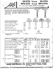 2N3703 datasheet pdf Micro Electronics