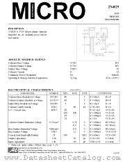 2N4029 datasheet pdf Micro Electronics