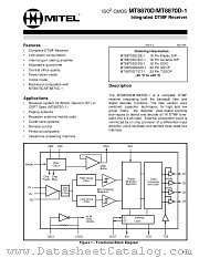 MT8870D-1 datasheet pdf Mitel Semiconductor