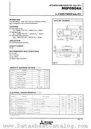 MGF0904A datasheet pdf Mitsubishi Electric Corporation