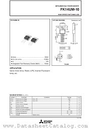 FK14UM-10 datasheet pdf Mitsubishi Electric Corporation