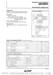 2SC2904 datasheet pdf Mitsubishi Electric Corporation