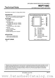 MGF7168C datasheet pdf Mitsubishi Electric Corporation