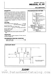 M5233L datasheet pdf Mitsubishi Electric Corporation