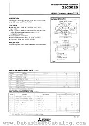 2SC3020 datasheet pdf Mitsubishi Electric Corporation