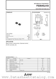 FS30ASJ-03 datasheet pdf Mitsubishi Electric Corporation