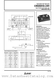 CM200HA-24H datasheet pdf Mitsubishi Electric Corporation