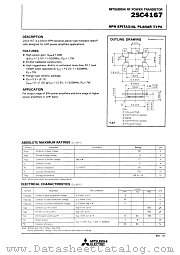 2SC4167 datasheet pdf Mitsubishi Electric Corporation
